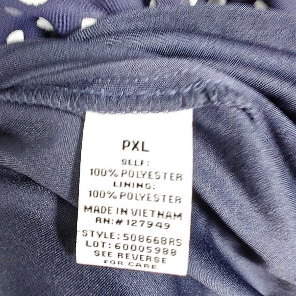 Emma & Michele Navy White Polka Dot Ruffle Hem Dress Size PXL NWT - Picture 6 of 7